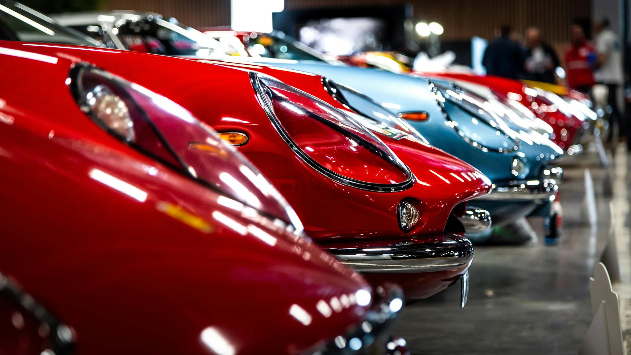 Modern car showroom with luxury vehicles