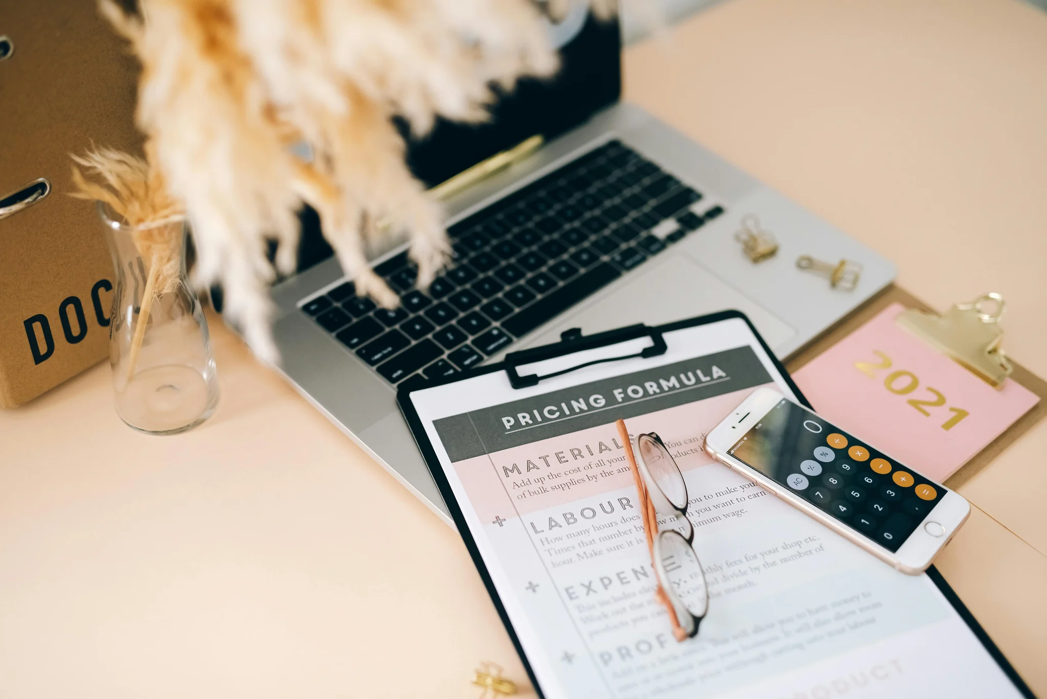 Technology workspace with multiple screens